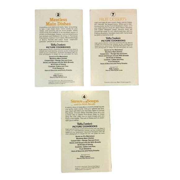 Picture Cookbook Meatless Main Dishes Stews Soups Desserts Betty Crocker Set 3 u - Picture 5 of 9